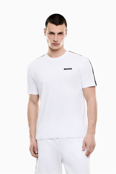 EA7 Erkek Bisiklet Yaka T-Shirt Siyah