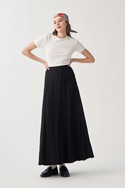 ALLDAY Μαύρη-Γκόντελι Φούστα