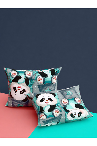 TicaretJet Colorful Panda Patterned Throw Pillow Cover Bohemian |   Energetic...
