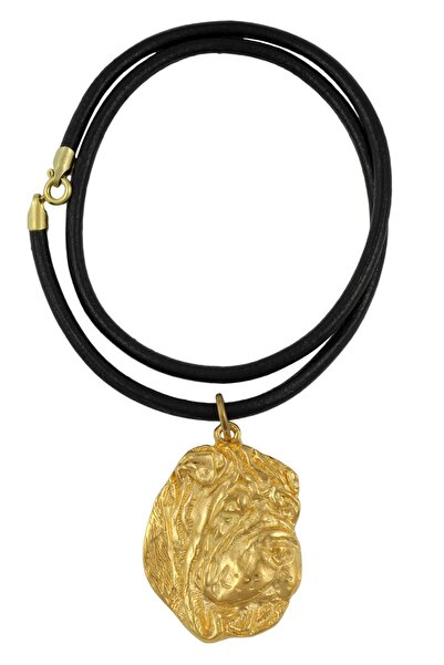 Art - Dog Colier Shar Pei cu un câine într-o cutie cadou, pandantiv placat cu...