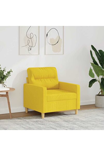 vidaxl Ανοιχτό κίτρινο πολυθρόνα 60 εκ. Υφασμάτινη 359224