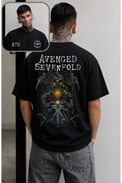 Fuddy Moda Μπλουζάκι Unisex A7X Avenged Sevenfold με στάμπα στην πλάτη, Overs...