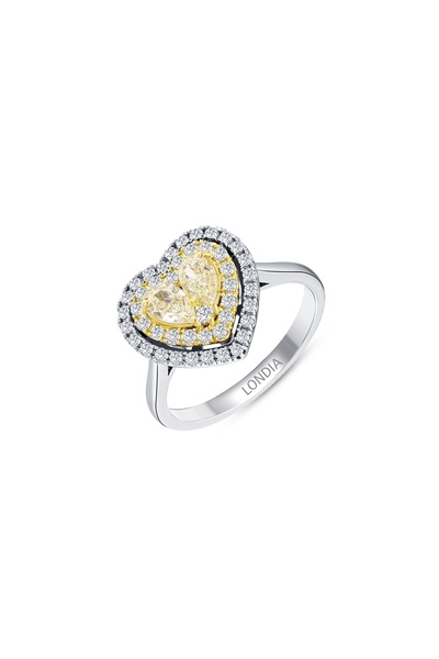 Londia Jewellery 1.00 KARAT FANCY YELLOW PIRLANTA KALP TASARIMLI 18 AYAR ALTI...