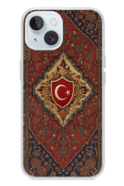Le Balvo İphone 15 Uyumlu Türkiye Bayraklı Halı Baskılı Silikon Kılıf