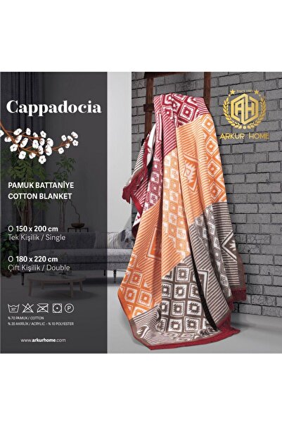 BAZİDİ TEKSTİL Double Bedding Blanket with Fringes, 2-Sided