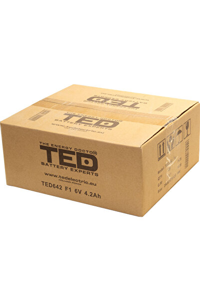 TED Electric Acumulator Stationar AGM VRLA Etans 6V 4.2A F1 T1, Dimensiuni 70mm x 47mm x h100mm