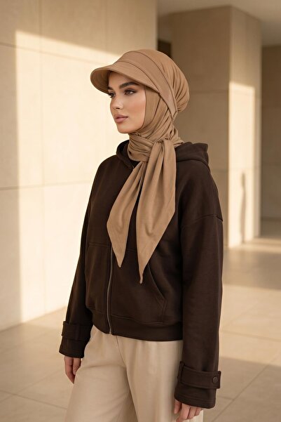 Aisha's Design شال عملي من القطن الممشط مزود بحافة قابلة للإزالة وقابلة للتعد...