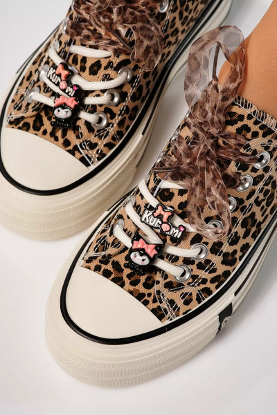 Zaira Γυναικεία λεοπάρ αθλητικά παπούτσια από υφασμάτινο υλικό Αμελία # 25237...