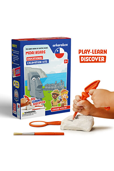 Arkerobox - Set arheologic educational si puzzle 3D, Moai Heads