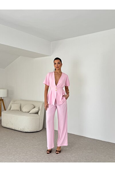 Nesil Σετ λινό γιλέκο