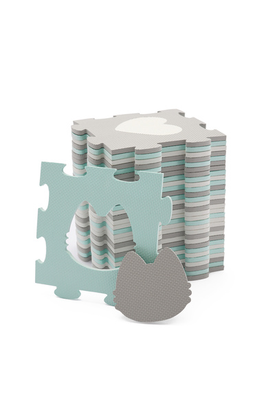 Kinderkraft COVORAS DE JOACA LUNO SHAPES, PUZZLE 3D, SPUMA, MINT