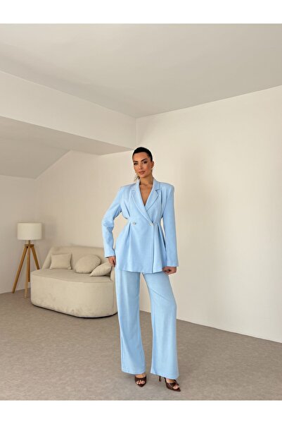 Nesil Λινό Πλισέ Σετ Σακάκι