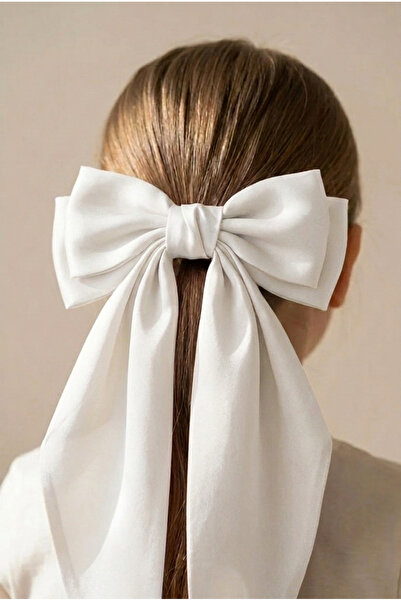 Katia&Bony Long Bow Detailed White Hair Clip