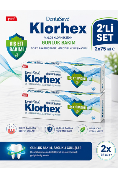 Dentasave Klorhex Günlük Bakım Diş Macunu %0.05 Klorheksidin 75 ml 2li Set