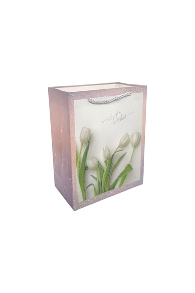 AFO Set 12 Pungi Cadou Glitter si Lalele Roz 18x23x10