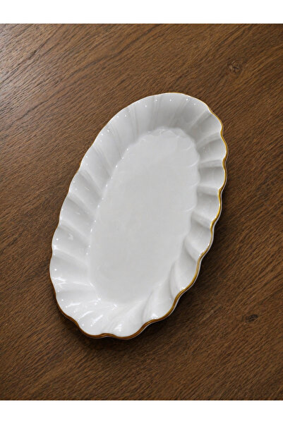 Hilamingo Home Gold Yaldızlı Yelpaze Kayık Tabak