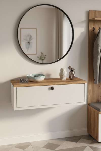 Saule Tek Kapaklı Modern Dresuar Antre Hol Dekoratif Dresuar Mobilya 60 CM
