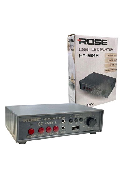 Rose HP-604A 12-24Volt Pazarcı Anfi USB Girişli-Ses Kayıt Özellikli