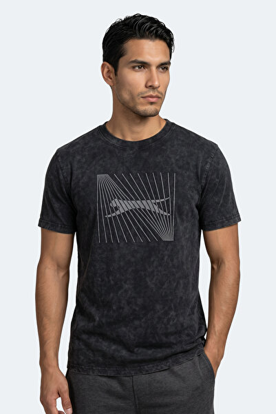 Slazenger Ανδρικό μπλουζάκι ZAIR με στάμπα σε μαύρο χρώμα