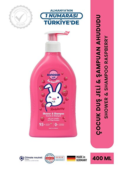 Sanosan Ahududu Özlü Çocuk Şampuanı ve Duş Jeli 400 ml - Doğal Süt Proteinli ...