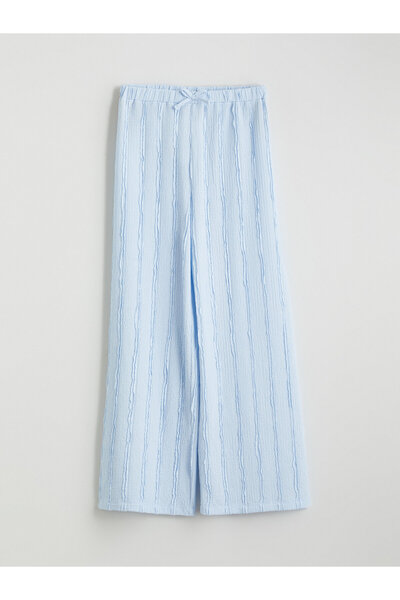 LC Waikiki Girls' Wide Leg Textured Trousers