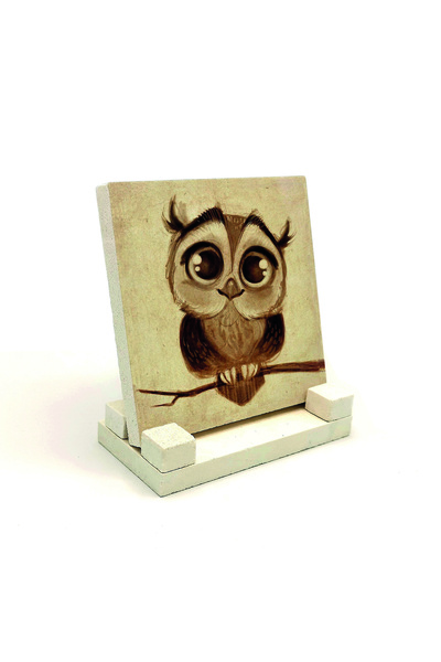 Sadrazam Πέτρινη Βάση Γραφείου με Σχέδιο Κουκουβάγιας 10x10 KRG-163