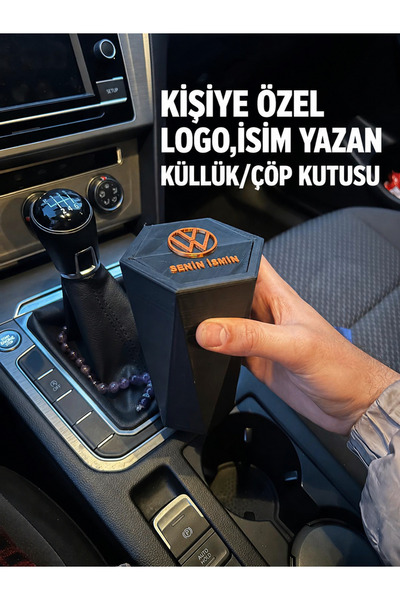 Fovea Design Kişiselleştirilebilir Araba Küllüğü & Mini Çöp Kutusu – İsim Yaz...