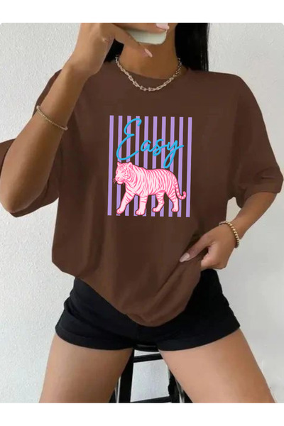 SUNFREE Easy Printed Oversize Short Sleeve Crew Neck Summer Tshirt