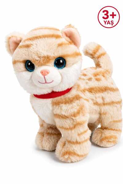 Fidan oyuncak Sesli Miyavlayan Yumuşak Peluş Yavru Kedi - 22 cm İnteraktif Se...