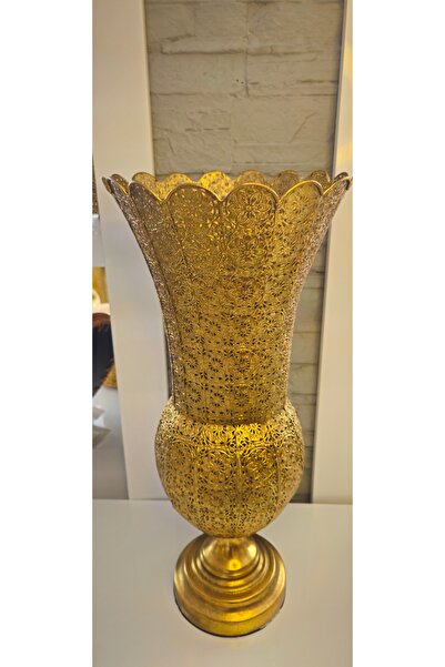 ALANYA HOME DECOR HANDMADE METAL VASE 63 cm x 27 cm TELKARİ GÖRÜNÜMLÜ METAL VAZO