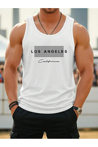 bellanova Printed Sleeveless Tshirt Men's Zero Sleeve Clothing Sportswear Ove...