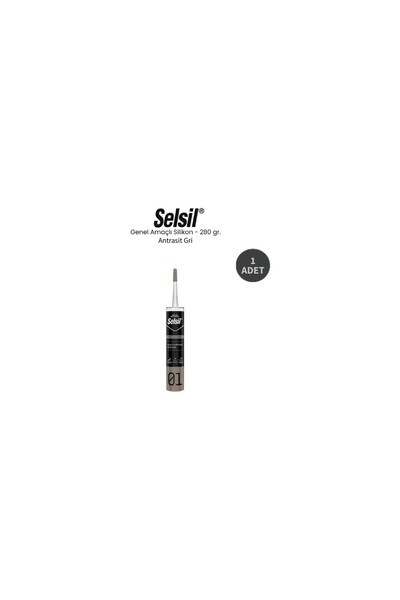 Selsil Genel Amaçlı Antrasit Gri Silikon 280 Gr.