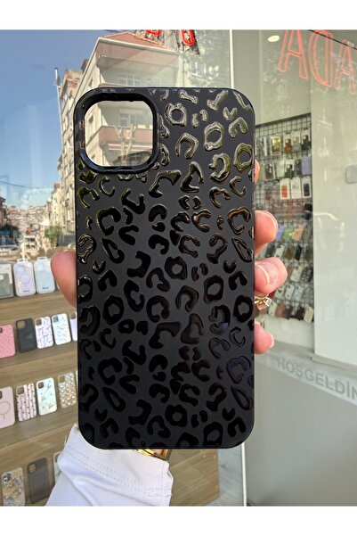 OVADA Iphone 15 Plus Uyumlu Trend Leopar Baskılı Silikon Telefon Kılıfı