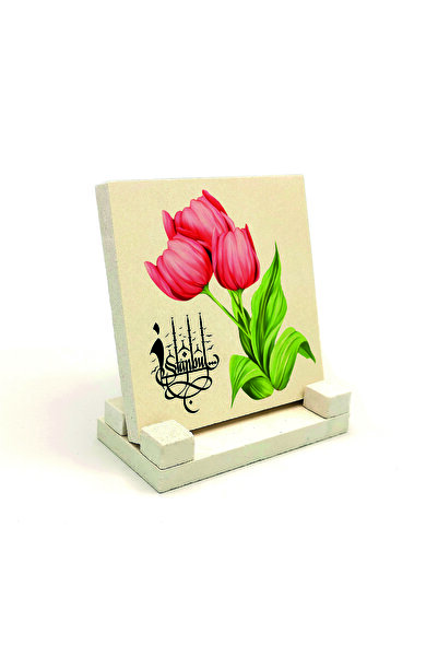 Sadrazam Πέτρινη βάση επιτραπέζιου υπολογιστή Istanbul Tulip Printed 10x10 KR...