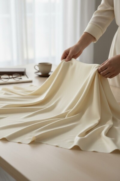 Akbaşlar Lyocell Cupro Crepe Woven Fabric |   1 Meter |   Width: 140 cm