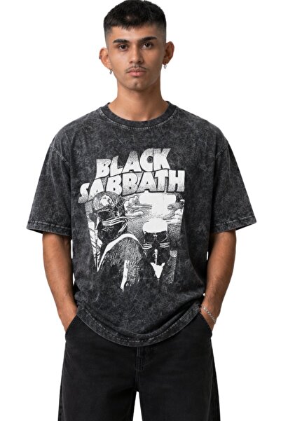 Fuddy Moda Unisex μπλουζάκι Black Sabbath με στάμπα  "Never Say Die ", ρετρό ...