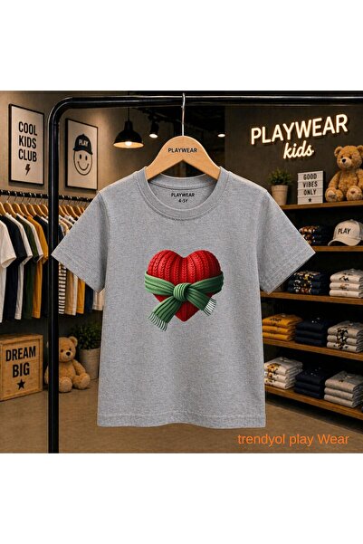 playwear Παιδικό unisex μπλουζάκι με στάμπα καρδιάς που δένει να δεχτεί νεστε...