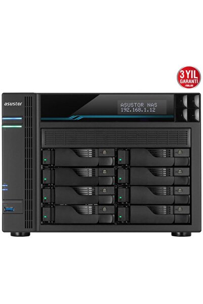 Asustor 8diskli Atom QC-8GB RAM-2-10Gbe Nas Server AS6508T