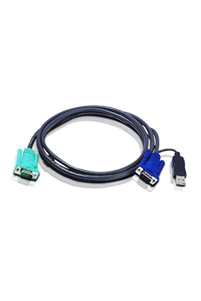 Aten 2l-5202u 1,8m VGA USB KVM kabel 3 v 1 Sphd (KLÁVESNICE/MYŠ/VIDEO)