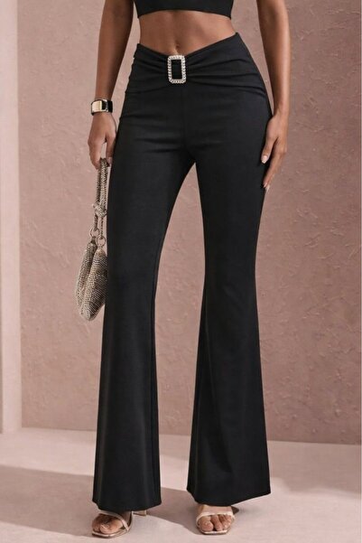 Wear Up Women's High Waist Buckle Flared Diving Pants