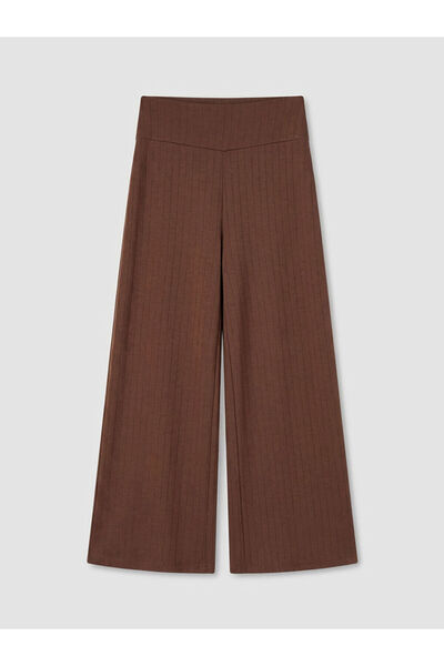LC Waikiki LCW EVERYDAY Καφέ Γυναικείο Παντελόνι με Ελαστική Μέση