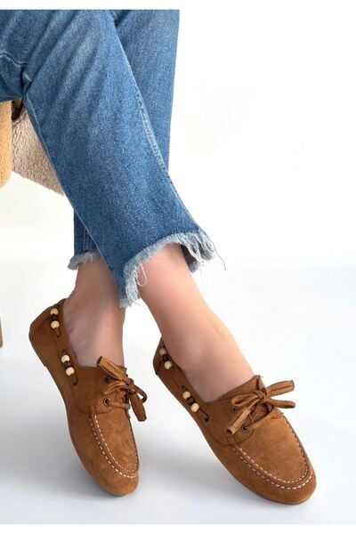 HWNLİFE Elora Taba Suede Ballerinas