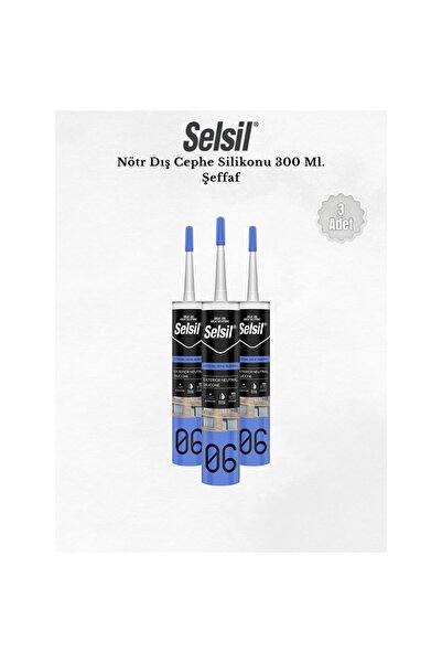 Selsil Nötr Dış Cephe Silikonu Seffaf 300 ml - 3 Adet