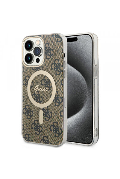 Stef's Cat Θήκη MagSafe για Apple iPhone 15 Pro, Guess, 4G IML, Καφέ