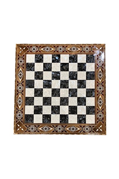 Sadaf İşlemeli Çekmeceli Satranç – 50x50 cm