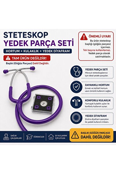 Armoline Stetoskop Yedek Hortum Seti MOR (Göğüs Parçası Hariç) I Hortum + Kul...