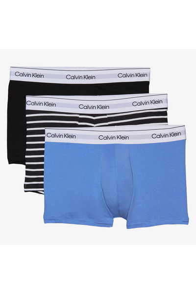 Calvin Klein Logolu Bel Lastikli Erkek Siyah 3'lü Boxer