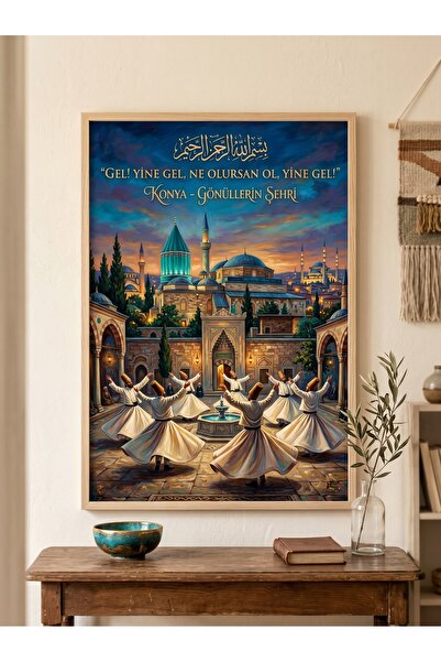 DEKORASOR Mevlana "Gel Ne Olursan Ol Yine Gel" Sözlü Çerçeveli Tablo - Konya ...