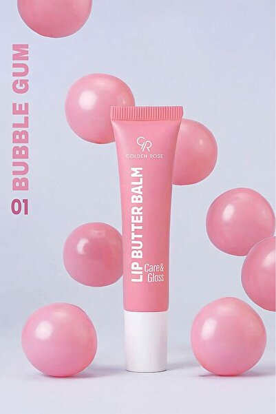 Golden Rose Lip Butter Balm Care&Gloss - 01 Bubble Gum - Pembe Dudak Parlatıcısı