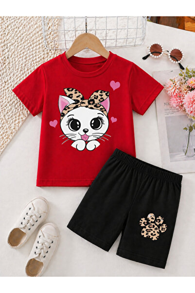 VODEXA Boys Girls T-Shirt Shorts Set 100% Cotton Summer Comfortable Fit Print...